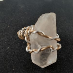 Size 8 Handmade Clear Quartz Point Statement Ring